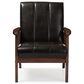 Baxton Studio Nikko Lounge Chair in Dark Brown, , large