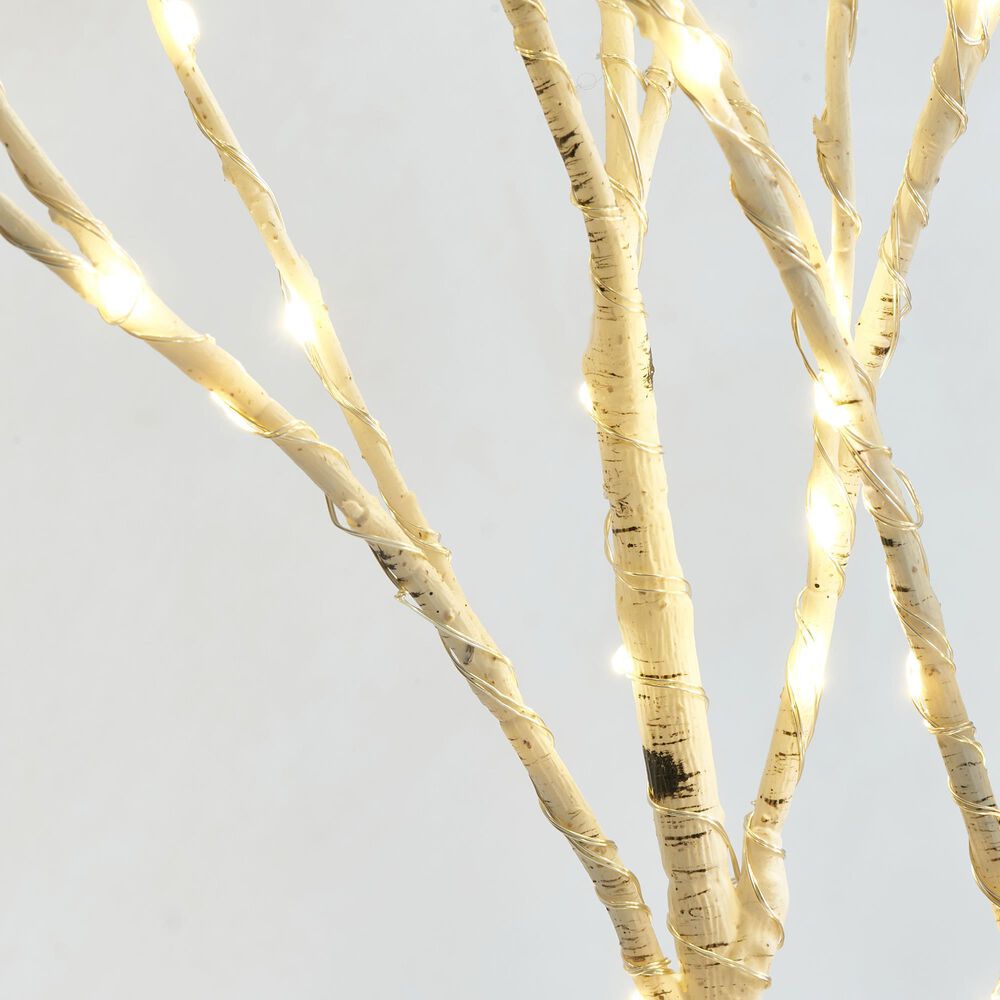 HOMLUX 48" Birch Tree with 200 LED Lights in White, , large