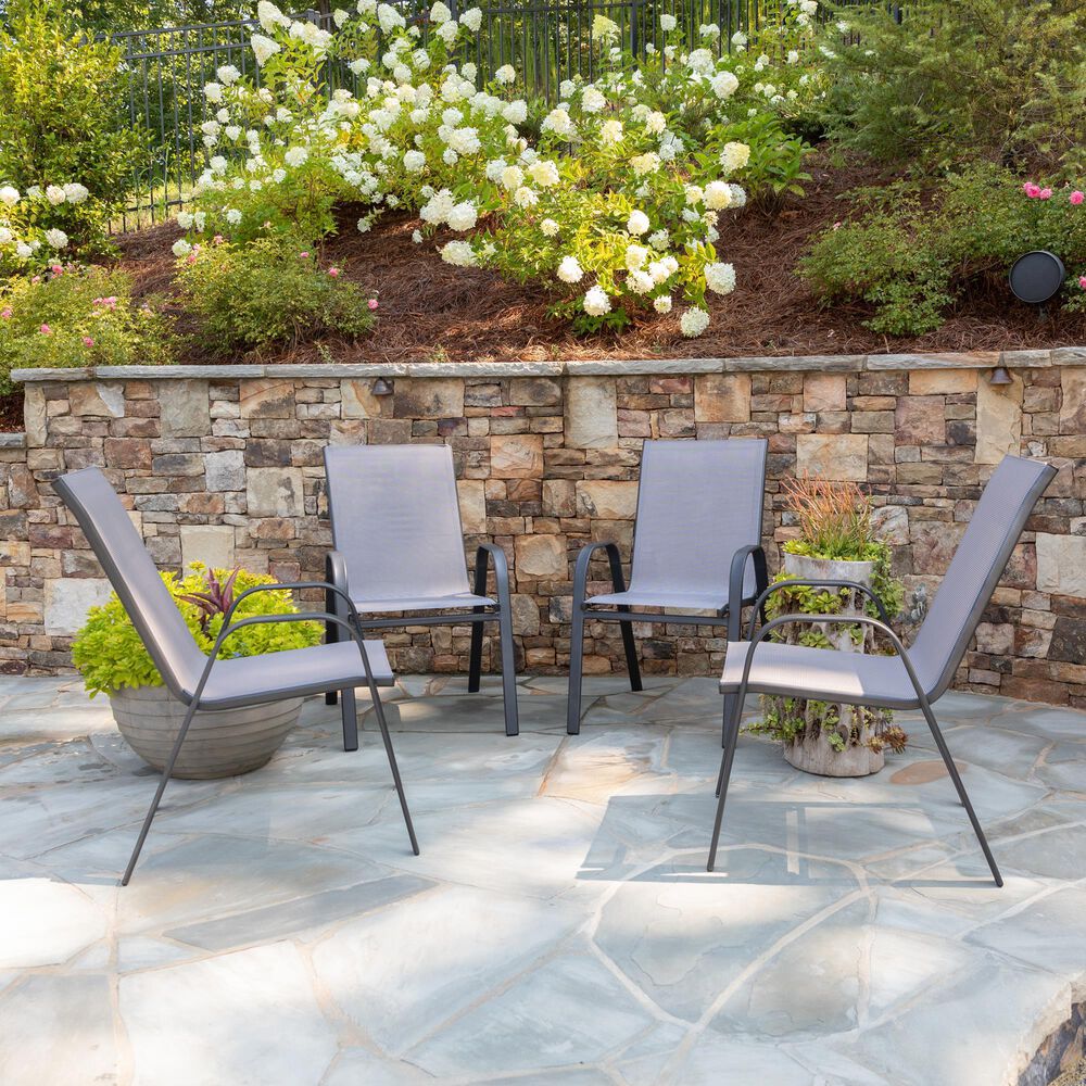Flash Furniture Brazos 7-Piece Patio Dining Set in Black, , large