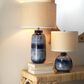 Splendor Living Batik 18" Table Lamp with Cream Shade in Blue, , large