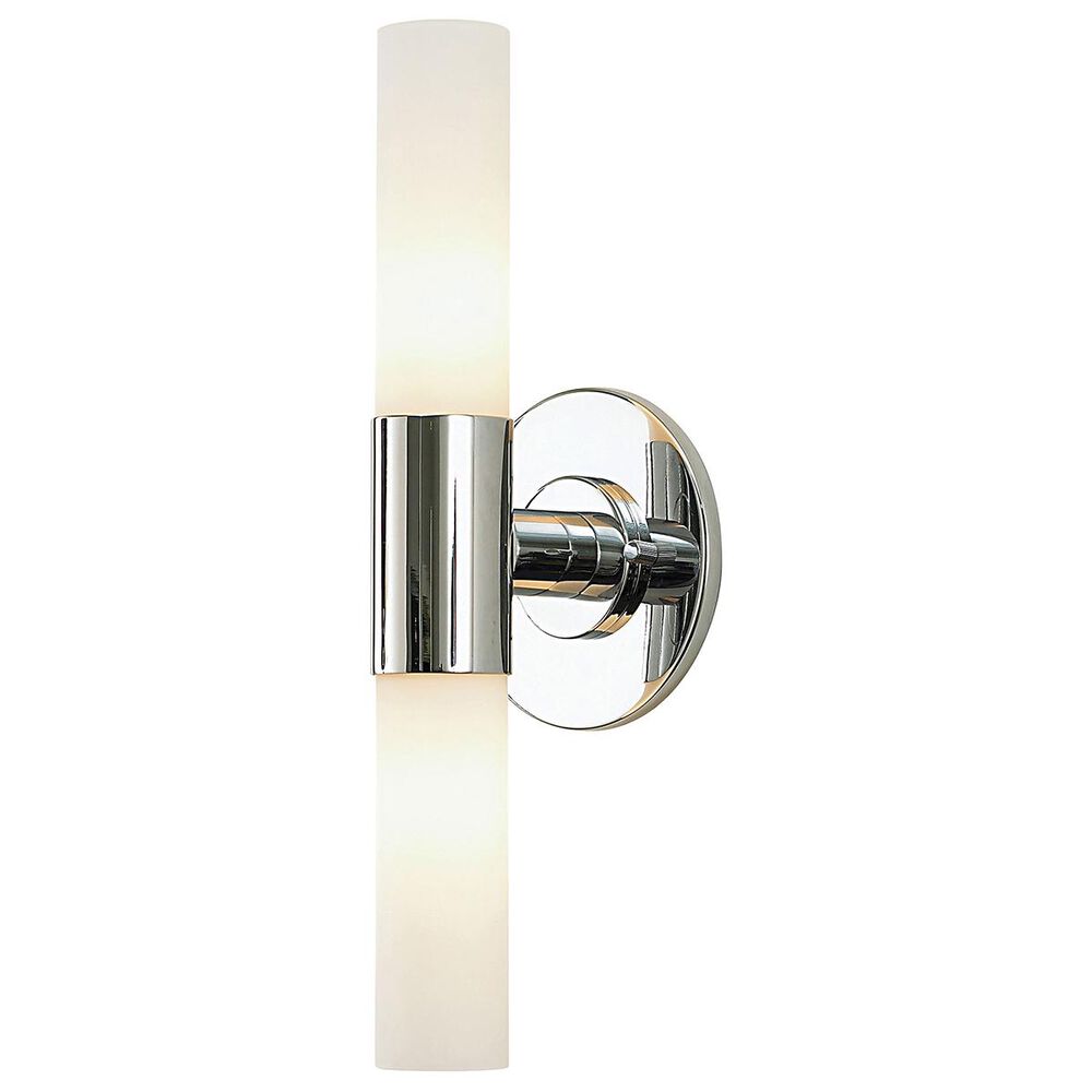 Stein World Double Cylinder 2-Light Vanity In Chrome And White Opal Glass, , large