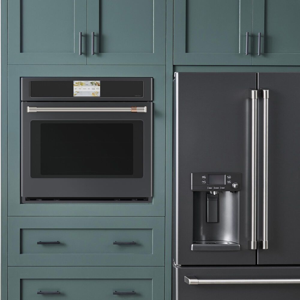 Cafe 2-Piece Kitchen Package with Matte Black 30" Smart Built-In Convection Single Wall Oven and Black 30" Touch Control Induction Cooktop, , large