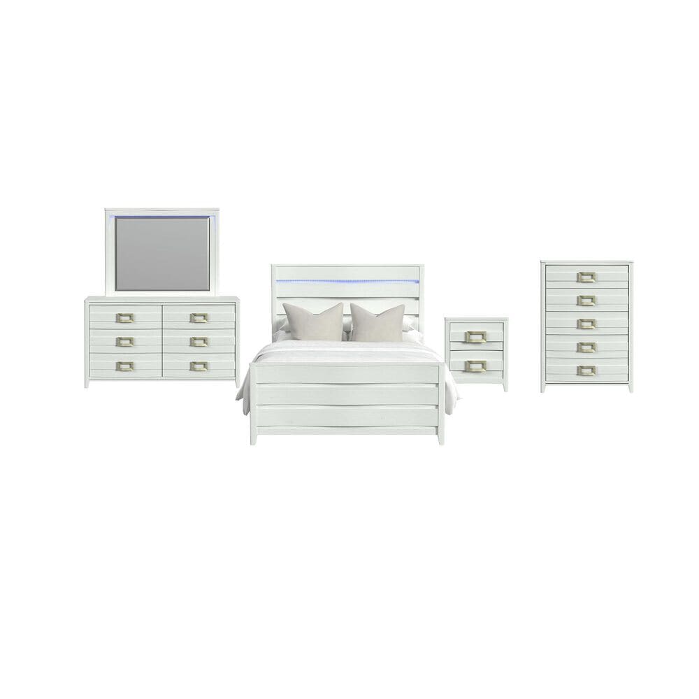 Mayberry Hill Tobias 5-Piece Full Bed Set in White, , large
