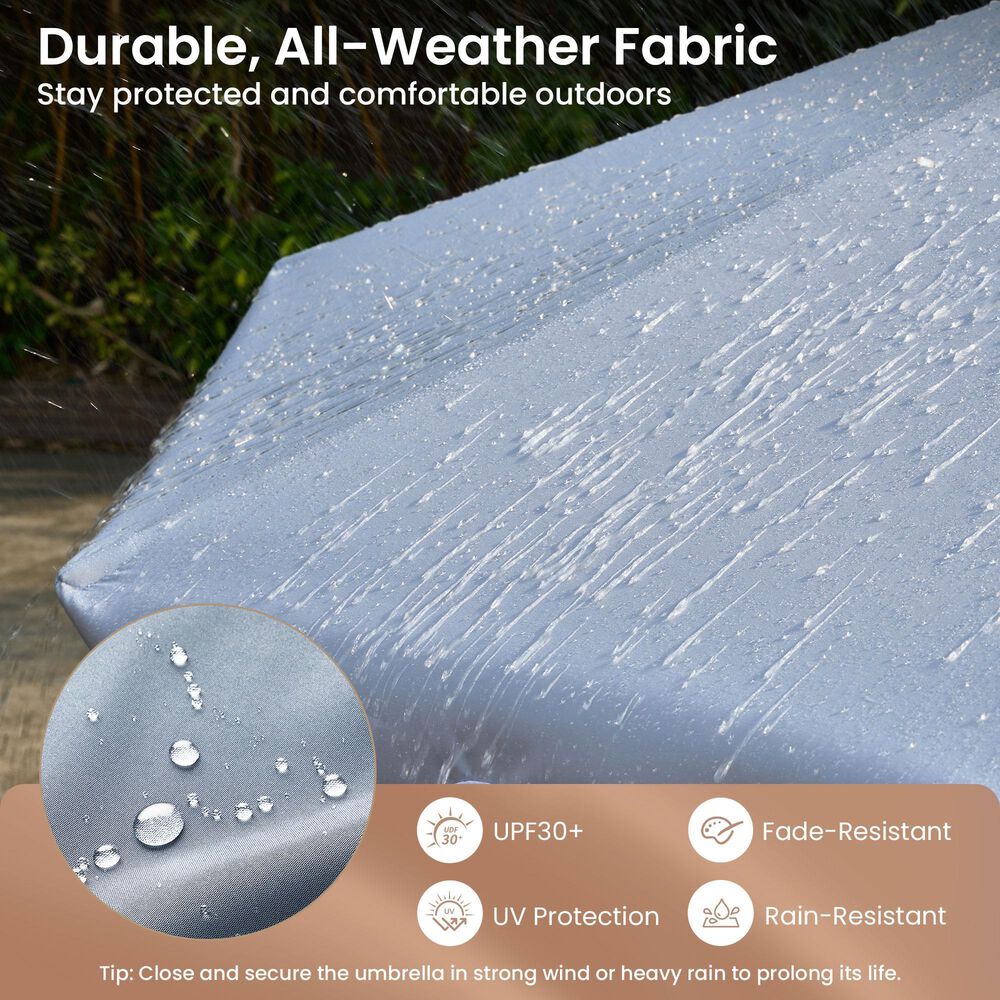 HOMLUX 10' Patio Umbrella in Gray, , large