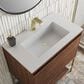 James Martin Vanities Mantova 31.5" Single Vanity in Mid-Century Walnut and Champagne Brass with 3 cm Glossy White Composite Stone Top and Rectangular Sink, , large
