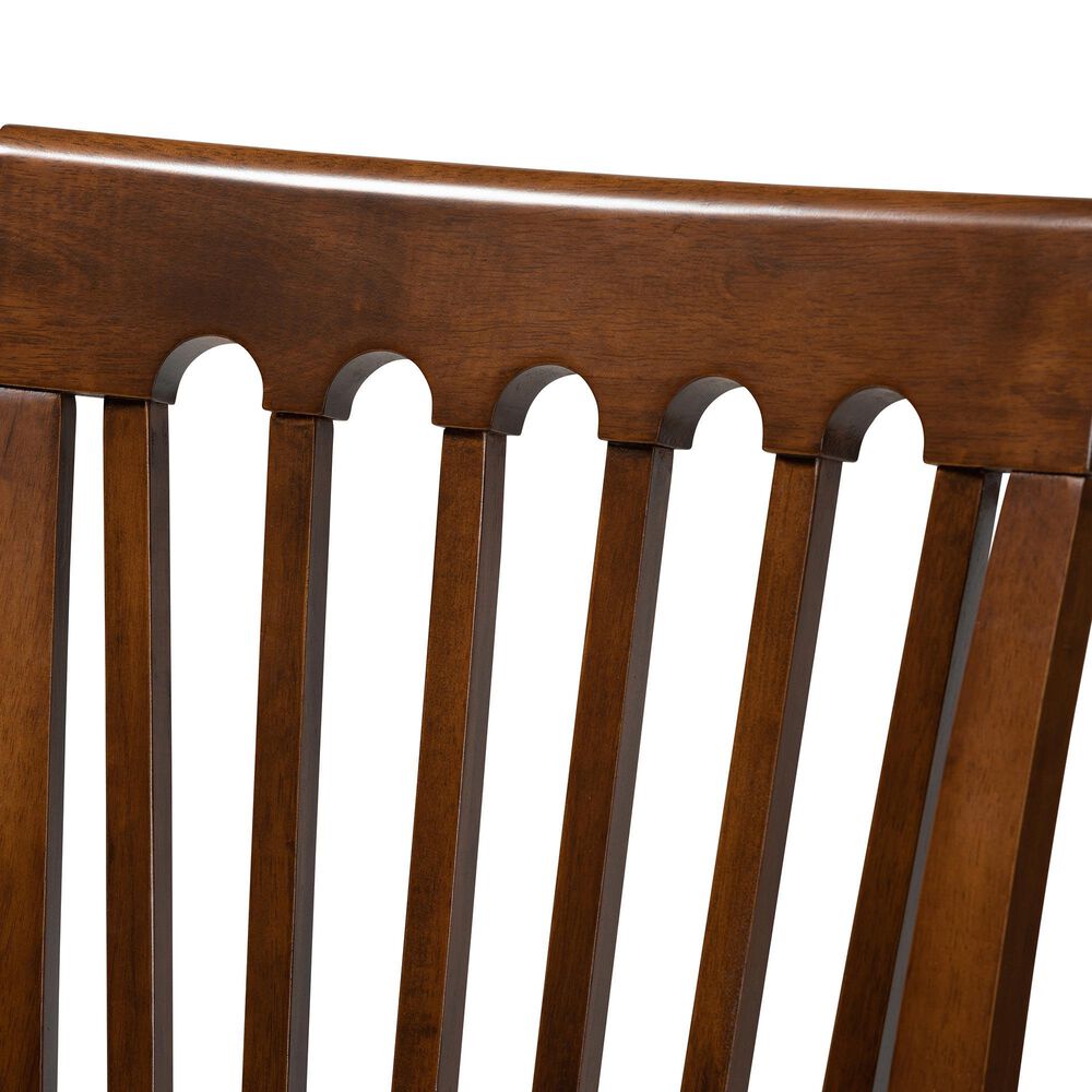 Baxton Studio Minette Side Chair with Grey Cushion in Walnut Brown (Set of 4), , large