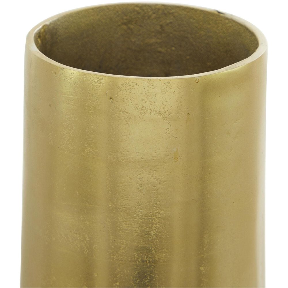 Maple and Jade Aluminum Metal Decorative Vase in Polished Gold, , large