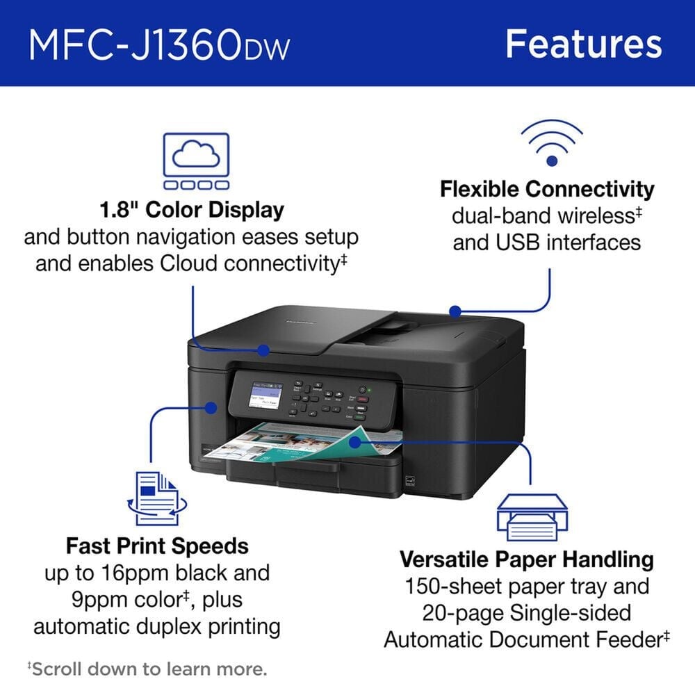 Brother Wireless Color All-in-One Inkjet Printer in Black, , large