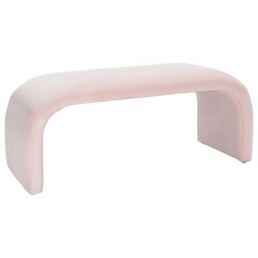 Safavieh Tenko Bench in Light Pink Velvet, , large