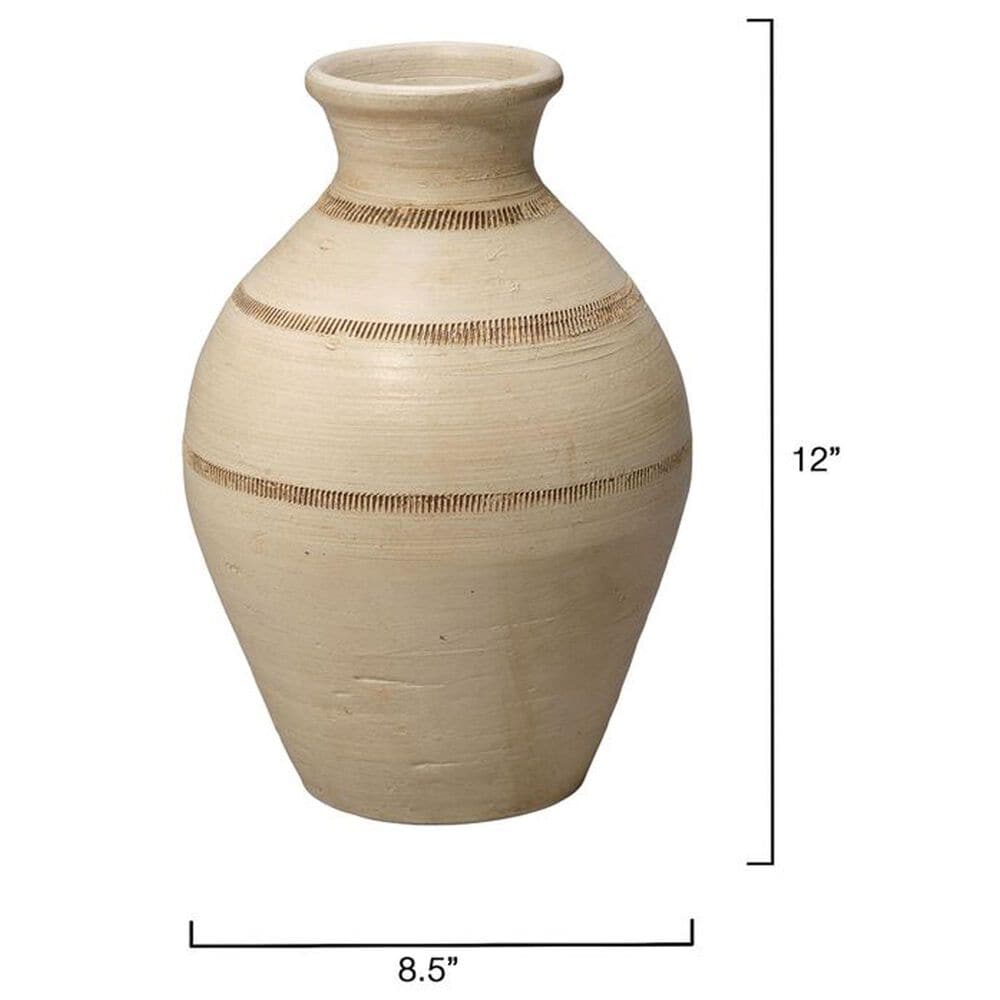 Jamie Young Hensley Ceramic Decorative Vase in Cream, , large
