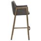 37B Bernadette Counter Stool with Kendall Grey Faux Leather Cushion and Antique Brass Finish, , large