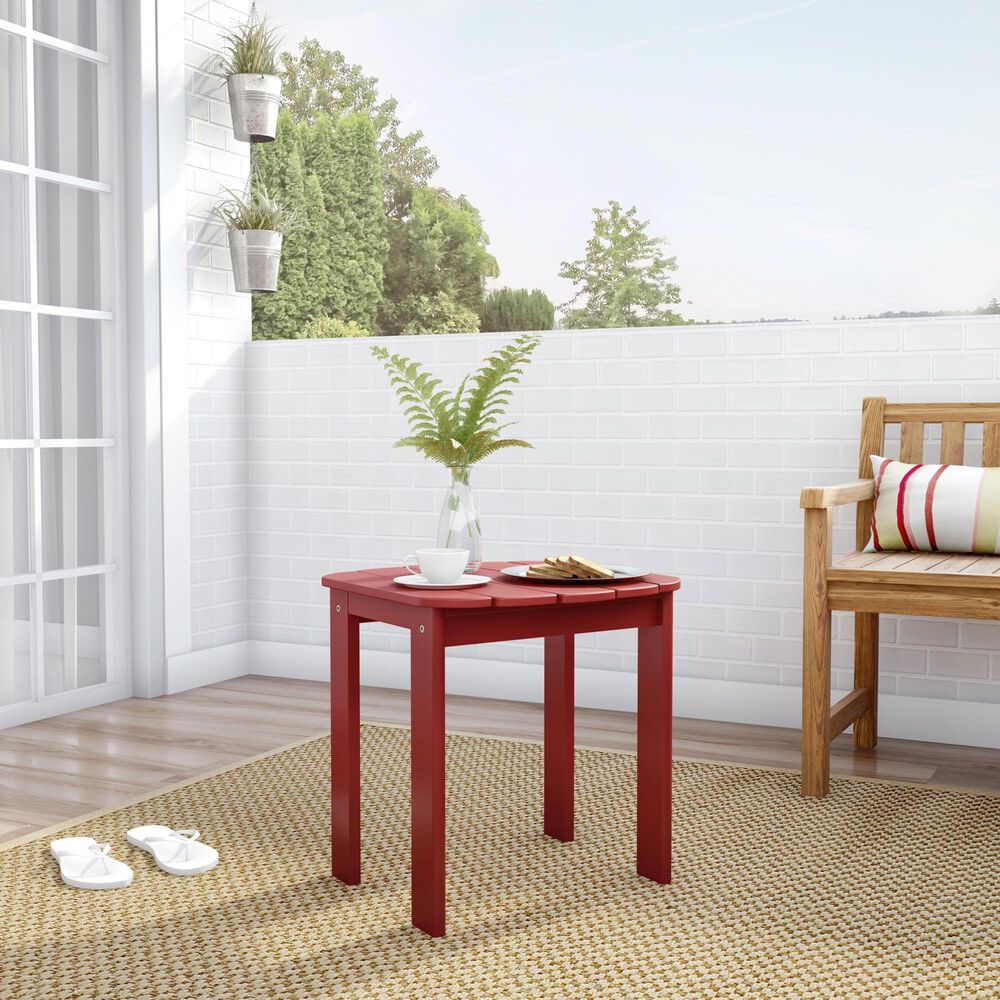 Linon Home Decor Adirondack End Table in Red, , large