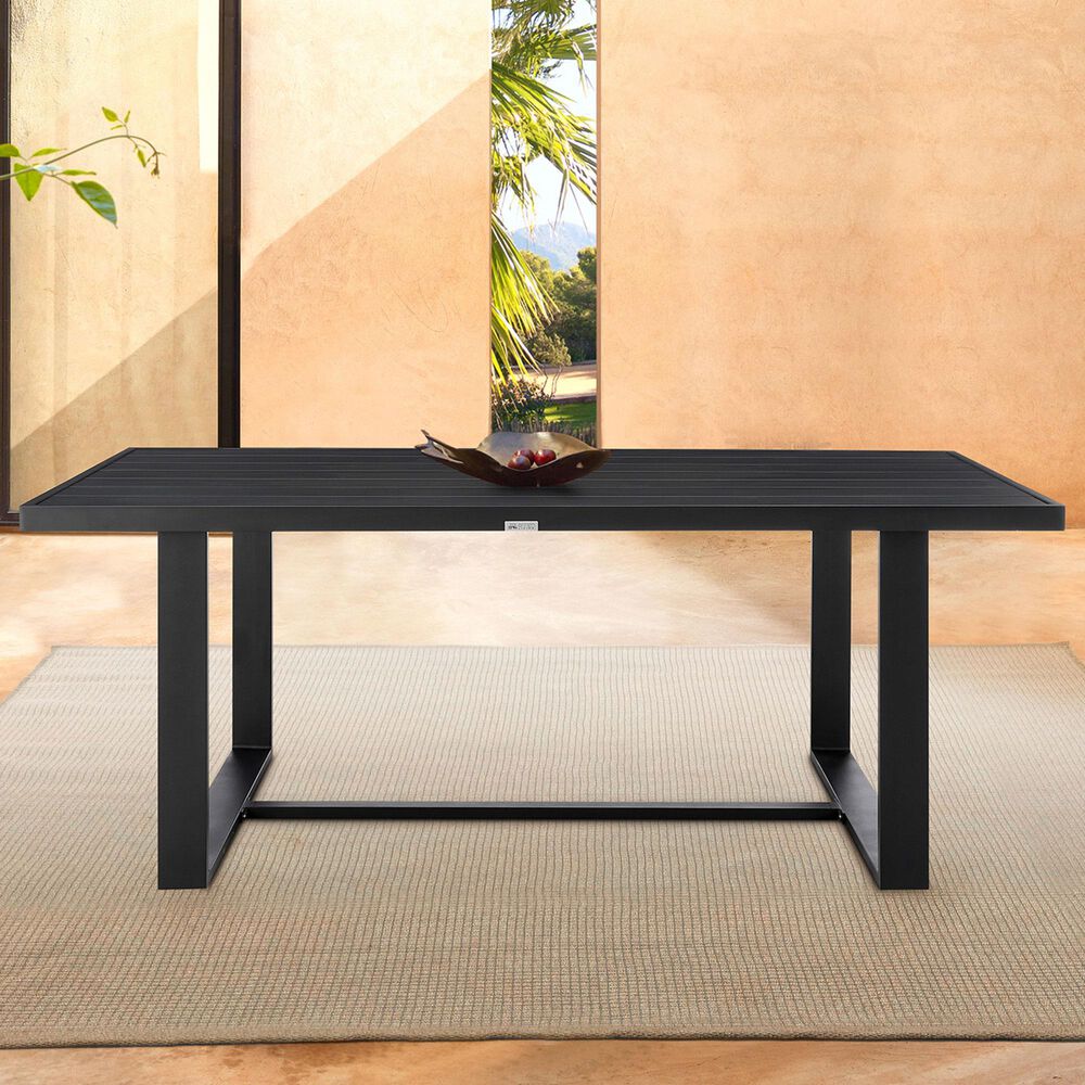Blue River Alegria Outdoor Rectangular Dining Table in Black - Table Only, , large
