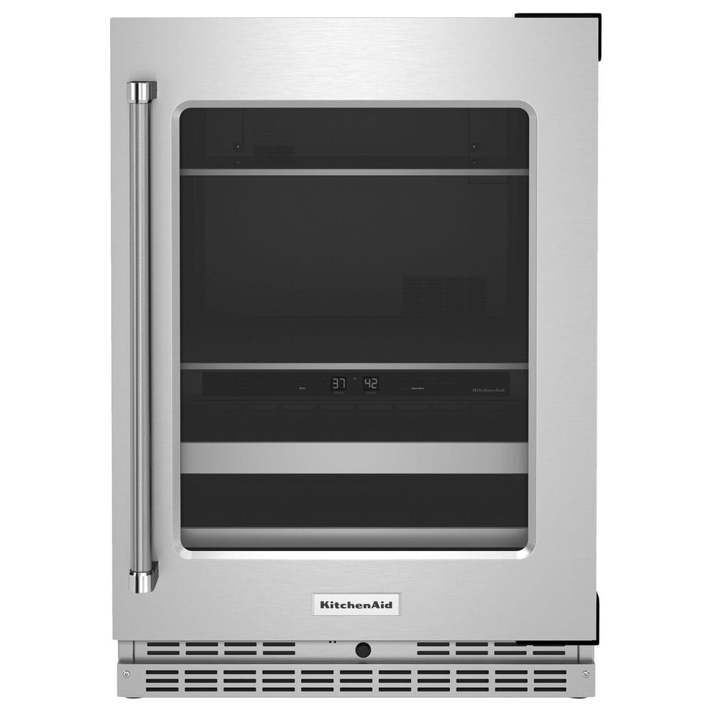 KitchenAid 24" Beverage Center with Right Hinge and Metal-Front Racks in Stainless Steel, , large