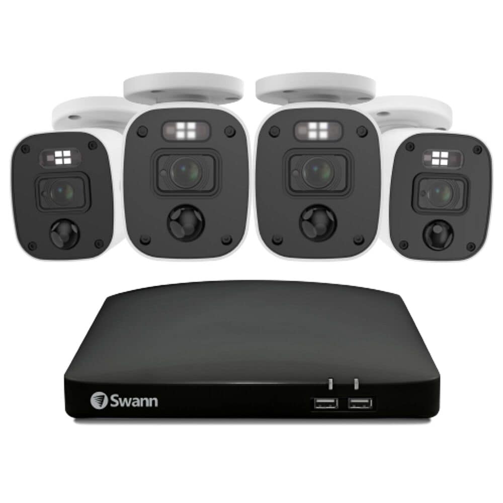 Swann Enforcer 4 Camera 8 Channel 1080p Full HD DVR Audio/Video Security System in White, , large