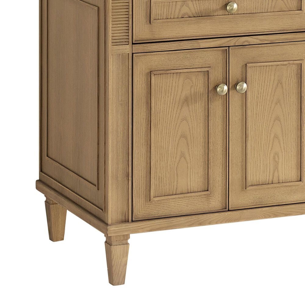 James Martin Vanities Lorelai 72&quot; Double Vanity in Light Natural Oak with 3 cm White Zeus Quartz Top, , large