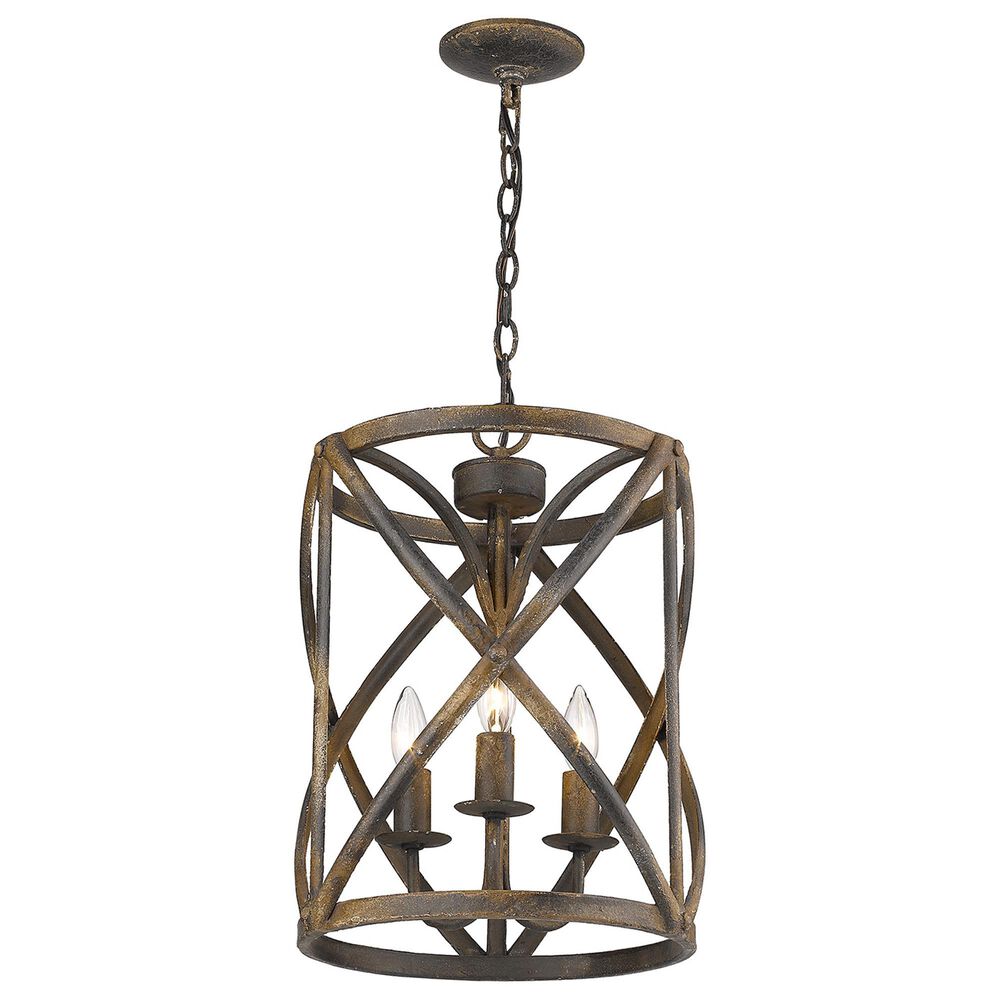 Golden Lighting Alcott 3-Light Pendant in Antique Black and Gold, , large