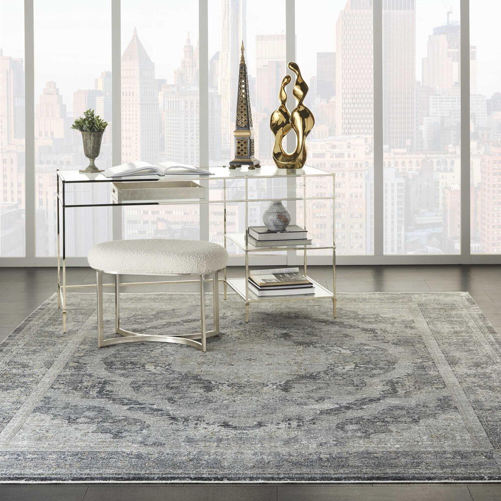 Nourison Starry Nights STN05 8&#39; x 11&#39; Charcoal and Cream Area Rug, , large