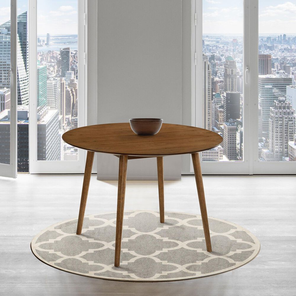 Blue River Arcadia and Juno 5-Piece 42&quot; Dining Set with Blue Cushion in Walnut, , large