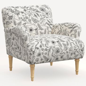 Rifle Paper Co Crafted by Cloth and Company Bristol Chair in Aviary Black/Cream, , large