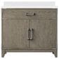 Lexora Home Laurel 36" Single Bathroom Vanity in Grey Oak with White Cultured Marble Top and Rectangular Sink, , large