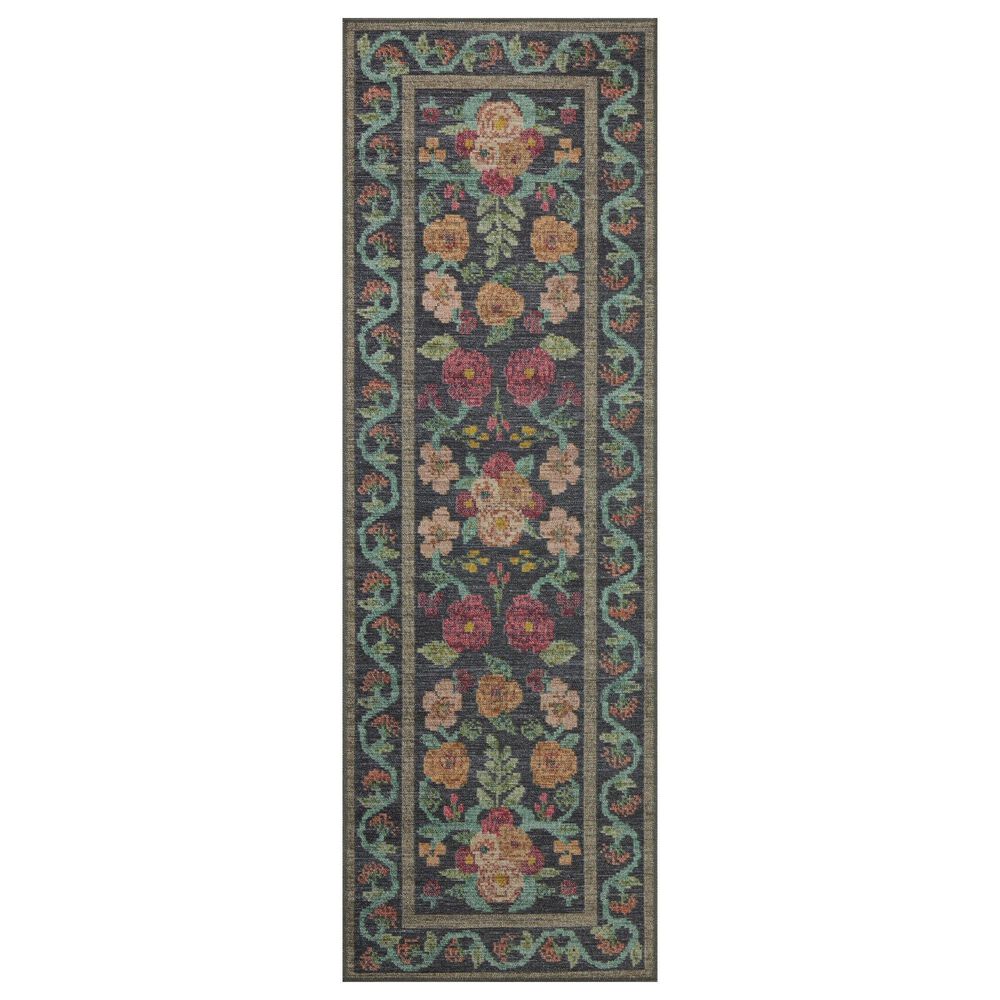 Rifle Paper Co Rosa 2"6" x 7"6" Black Runner, , large