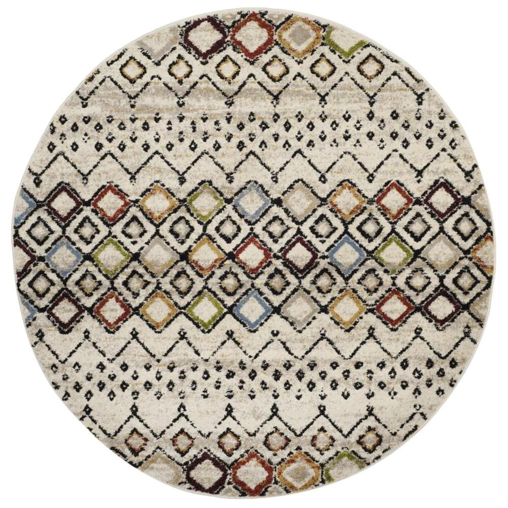 Safavieh Amsterdam AMS108K 5"1" Round Ivory Area Rug, , large