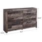 Ashley Derekson 6 Drawer Dresser in Walnut and Gray, , large