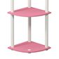 HOMLUX Turn-N-Tube 3-Tier Corner Bookshelf in Pink and White, , large