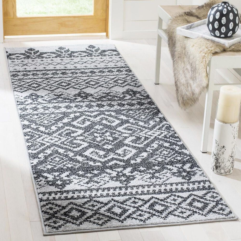 Safavieh Adirondack ADR107A-212 2&#39;6&quot; x 12&#39; Silver/Black Runner, , large