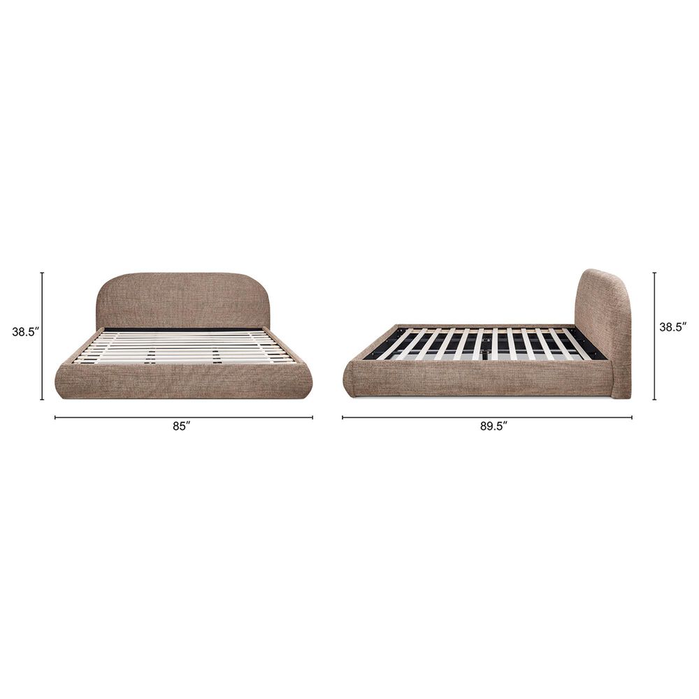 Jennifer Taylor Home Archie King Upholstered Platform Bed in Taupe Brown, , large