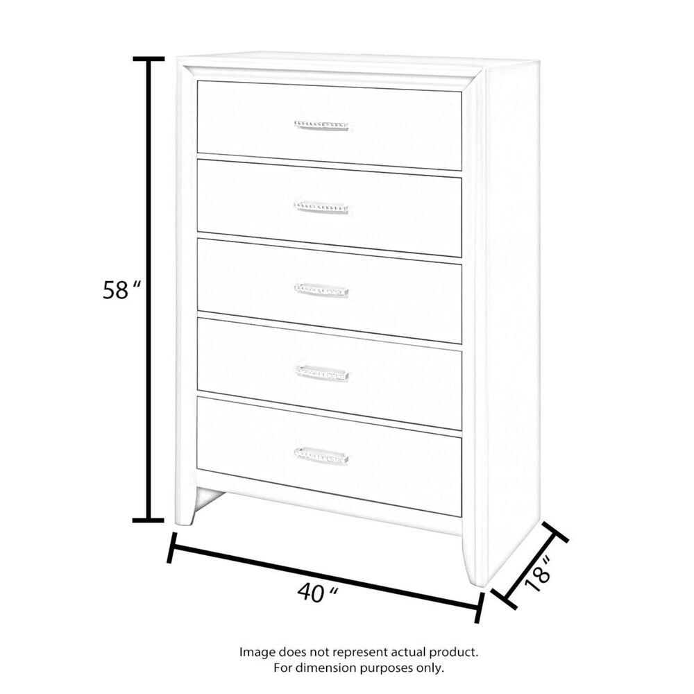Millennium Porter 5 Drawer Chest in Burnished Brown, , large