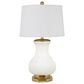 Porch View White Lotus Table Lamp in Cream and Gold, , large