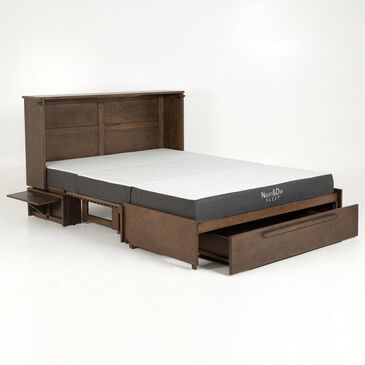 New Day Furniture Louvre Queen Murphy Cabinet Bed with Mattress in Normandy, , large