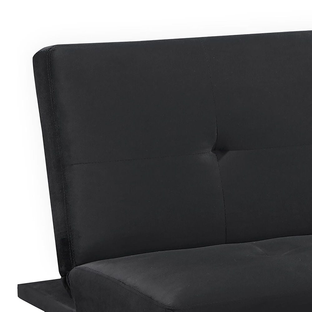 Pacific Landing Stanford Push Back Convertible Sofa Bed in Black, , large