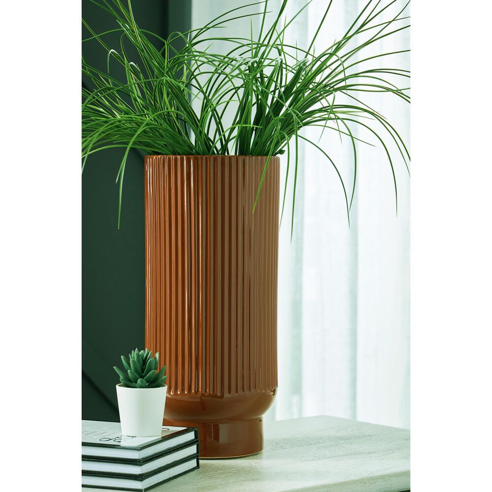 Ashley Avalyah 14.88" Vase in Burnt Umber, , large