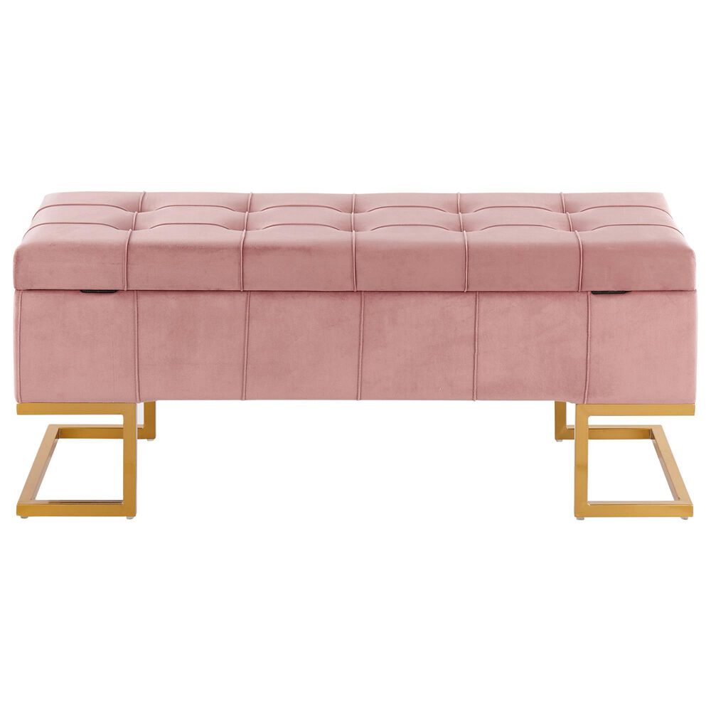 Lumisource Midas Storage Bench in Pink/Gold, , large