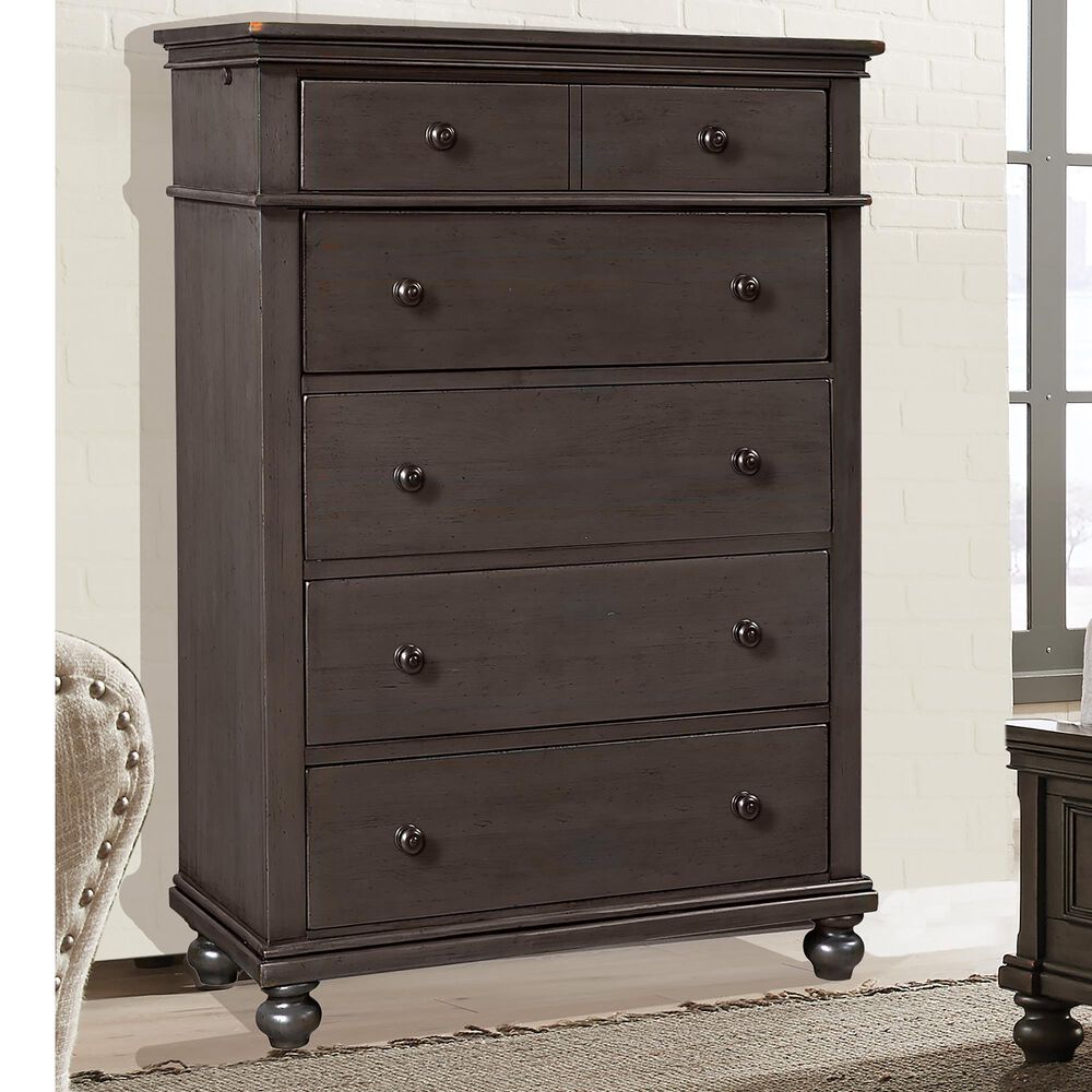 Riva Ridge Oxford 5-Drawer Chest in Peppercorn, , large
