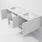 Lexora Home Geneva 60" Double Bathroom Vanity in Glossy White with 2 cm White Carrara Marble Top and Rectangular Sinks, , large