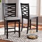 Baxton Studio Lanier Counter Height Pub Chair with Grey Cushion in Espresso Brown (Set of 2), , large