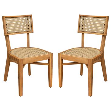 Hearth and Haven Netro Outdoor Dining Chair in Light Brown and Teak (Set of 2), , large