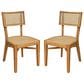 Hearth and Haven Netro Outdoor Dining Chair in Light Brown and Teak (Set of 2), , large