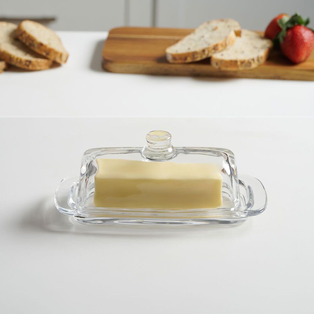 Harold Import Glass Butter Dish with Lid in Clear, , large