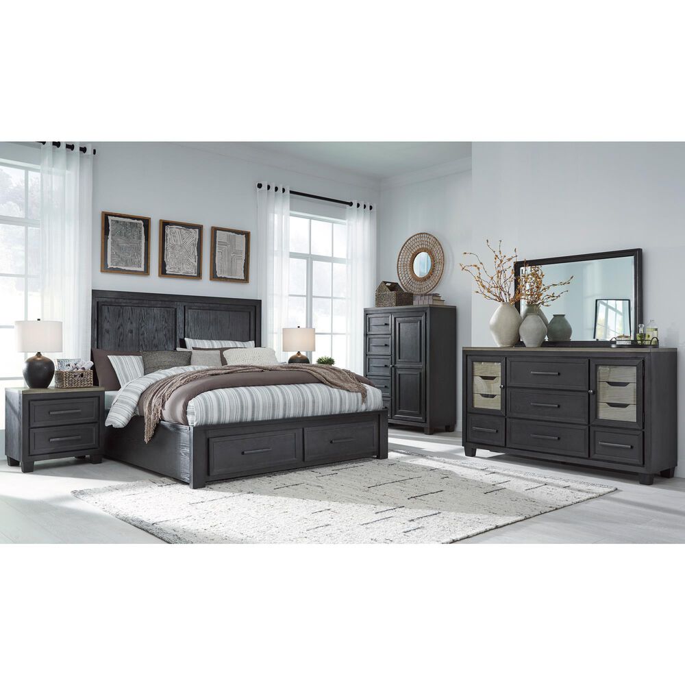 Millenium Foyland 5-Piece Queen Bedroom Set in Black and Brown, , large