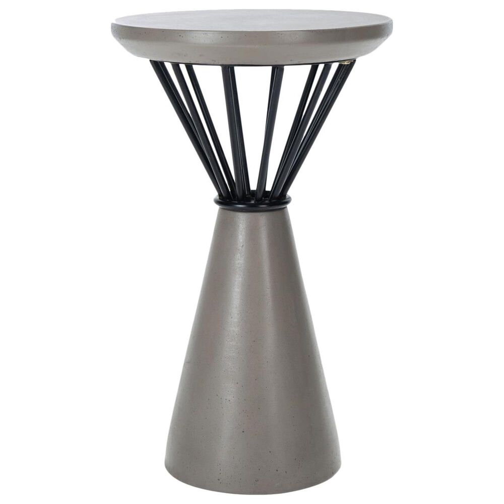 Safavieh Rocklin Patio Accent Stool in Dark Gray, , large