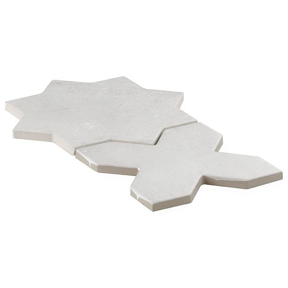 Soho Studio Malta Dove Gray Star and Cross 6" x 6" Porcelain Tile Kit, , large