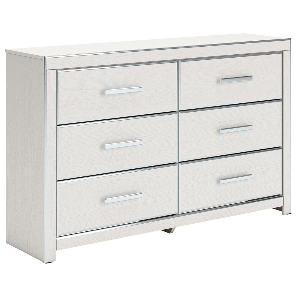 Ashley Zuraleus 6-Drawer Dresser Only in Matte White and Chrome, , large