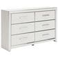 Ashley Zuraleus 6-Drawer Dresser Only in Matte White and Chrome, , large