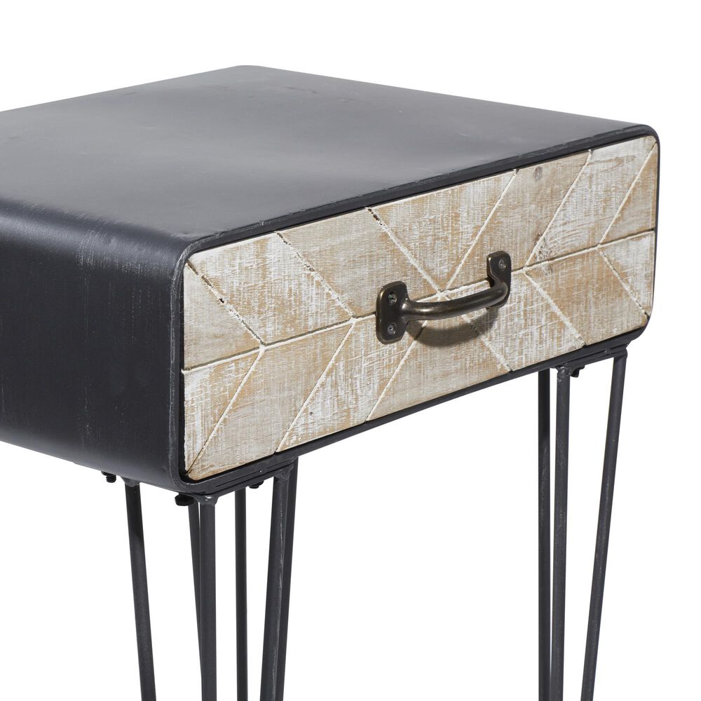 Uma Enterprises Modern Accent Table in Black, Brown and Gray, , large