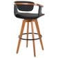Lumisource Oracle Swivel Barstool with Black Cushion in Walnut and Black, , large